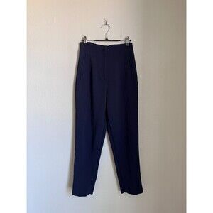 Zara High Waisted Trousers in Navy Size SMALL